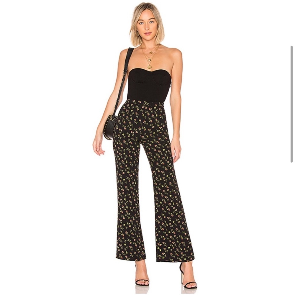 • LPA • Women’s Floral Little Roses Wide Leg Pants
Black, Yellow, Red  XS